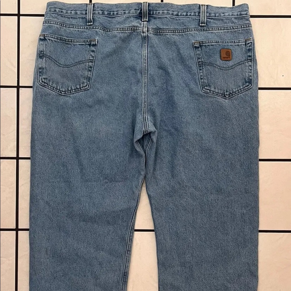 Carhartt Traditional Fit Men's Blue Denim Jeans Light Wash Big & Tall Size 48x32